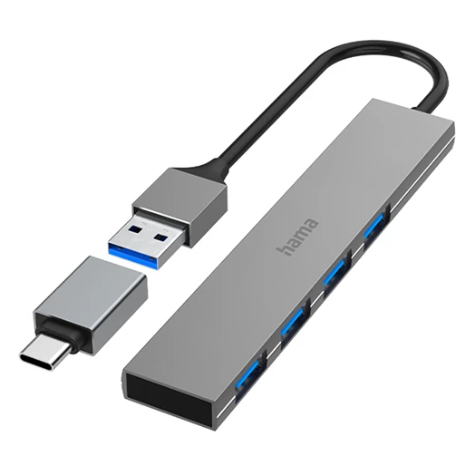 Elosztó HUB HAMA USB 3.2 + 4xUSB