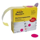 Etikett AVERY 3854 öntapadó jelölőpont adagoló dobozban pink 19mm 250 jelölőpont/doboz