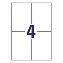 Etikett AVERY 6601 105x148 mm univerzális fehér 260 címke/csomag 50+15 ív/ csomag