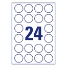 Etikett AVERY kör alakú víztiszta átlátszó címke 40 mm átmérő 600 címke/doboz 25 ív/doboz