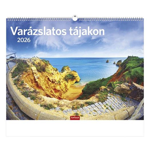 Falinaptár TOPTIMER T093 420x310mm fekvő Varázslatos tájakon 2026.