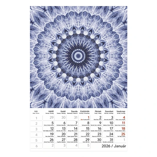 Falinaptár TOPTIMER T094 220x330mm álló Mandala 2026.