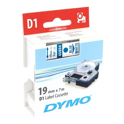 Feliratozó szalag DYMO D1 19mm x 7m fehér alapon kék írásszín