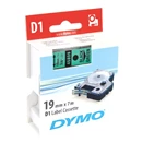 Feliratozó szalag DYMO D1 19mm x 7m zöld alapon fekete írásszín