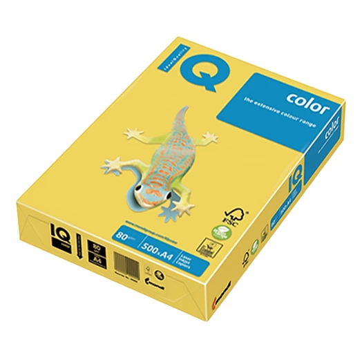 Fénymásolópapír színes IQ Color A/4 80 g intenzív sárga IG50 500 ív/csomag