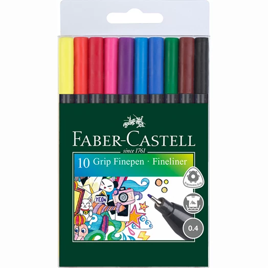 Filctoll FABER-CASTELL Grip 0,4 mm 10db-os készlet