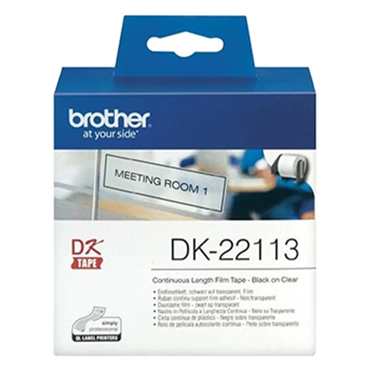 Filmszalag BROTHER DK-22113 62mm x 15,24m átlátszó alapon fekete