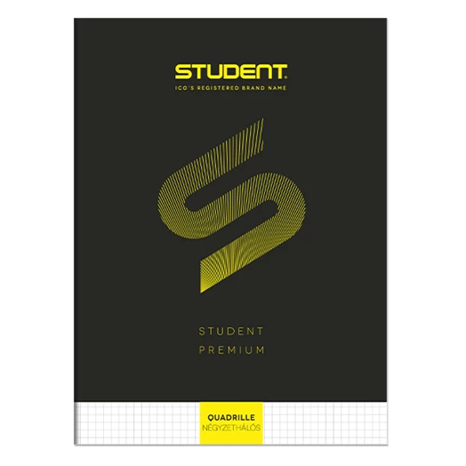 Füzet kockás ICO Student Black Prémium A/4 80 lapos