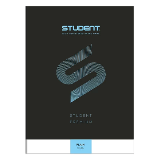 Füzet sima ICO Student Black Prémium A/4 80 lapos