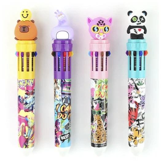 Golyóstoll NEBULO 0,7 mm 10 színű Funny Animals