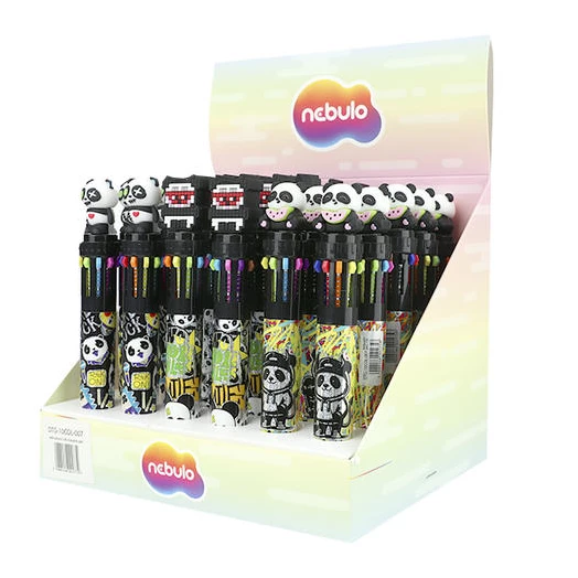 Golyóstoll NEBULO 0,7 mm 10 színű Panda