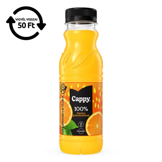 Gyümölcslé CAPPY Narancs gyümölcshússal 100%-os 0,33L DRS