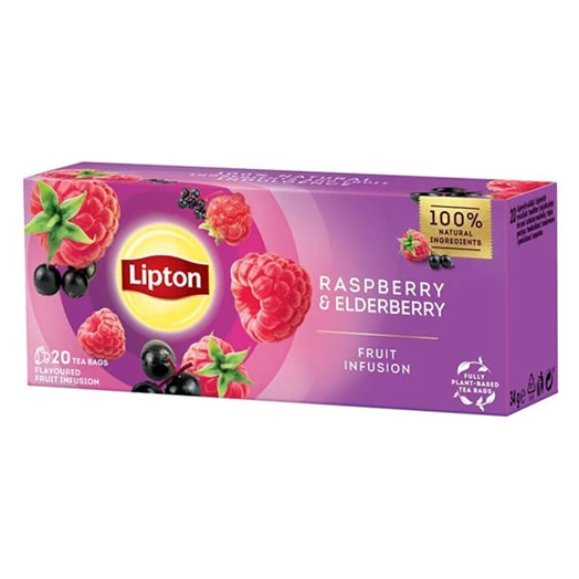 Gyümölcstea LIPTON Málna-Bodza 20 filter/doboz