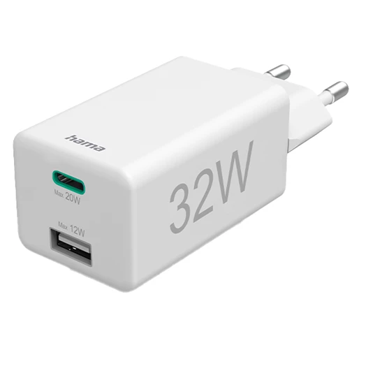 Hálózati töltő HAMA USB/USB-C 32W fehér