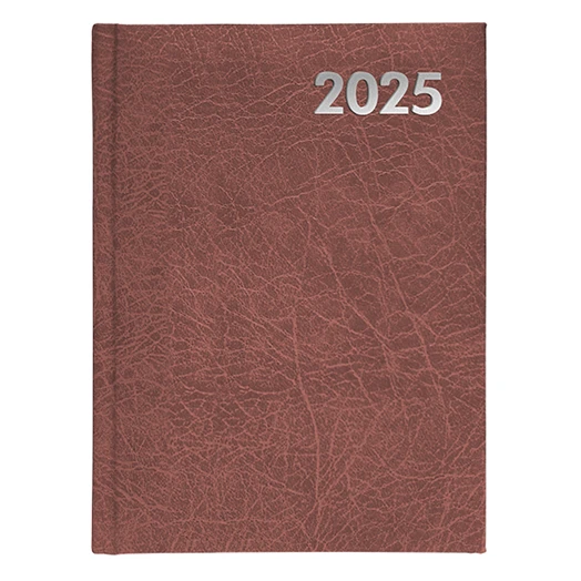 Határidőnapló ALISCA A/5 napi fehér lapos bordó 2026.