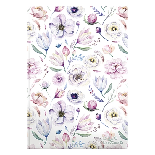 Határidőnapló LIZZY CARD A/5 napi szivacsos Flower college 2026.