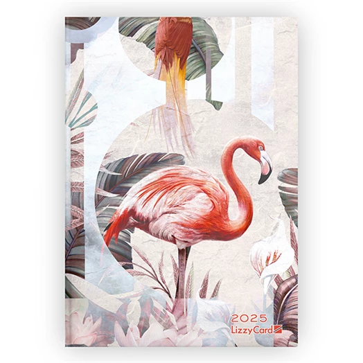 Határidőnapló LIZZY CARD Abstract Flamingo B/6 heti keménytáblás 2025.