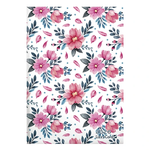 Határidőnapló LIZZY CARD B/6 heti keménytáblás Sweet flowers 2026.