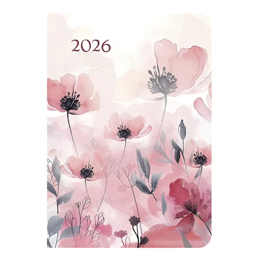 Határidőnapló TOPTIMER Joy Flexi F012 B/6 heti fehér lapos Pipacs 2026.