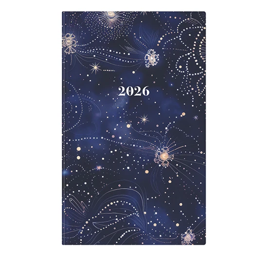 Határidőnapló TOPTIMER Joy J018 A/5 heti fehér lapos keskenyített Galaxis metál 2026.
