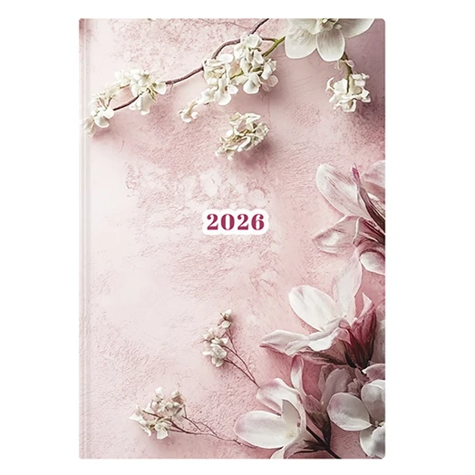 Határidőnapló TOPTIMER Joy J021 A/5 napi fehér lapos Fátyolvirág UV 2026.