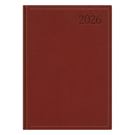 Határidőnapló TOPTIMER Traditional T010 A/4 heti fehér lapos bordó 2026.