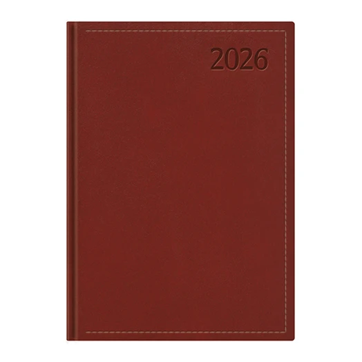 Határidőnapló TOPTIMER Traditional T011 B/5 heti fehér lapos bordó 2026.