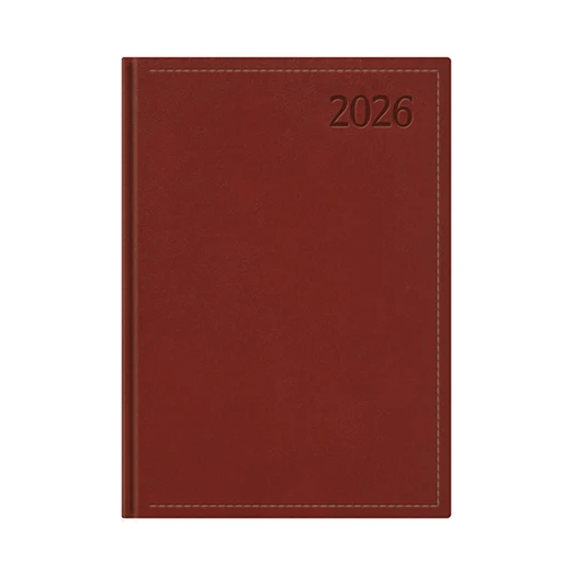 Határidőnapló TOPTIMER Traditional T012 B/6 heti fehér lapos bordó 2026.