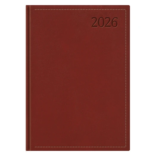 Határidőnapló TOPTIMER Traditional T020 B/5 napi fehér lapos bordó 2026.