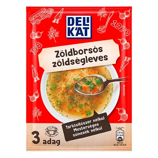 Instant leves DELIKÁT Zöldborsós zöldségleves 47g