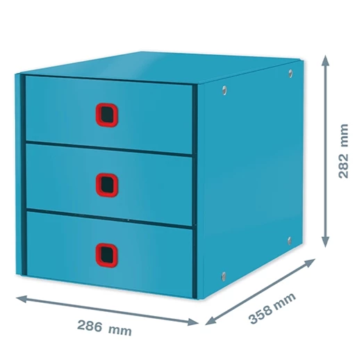 Irattartó LEITZ Cosy Click&Store 3-fiókos nyugodt kék