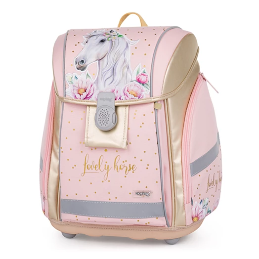 Iskolatáska szett OXY Premium Light 3 részes Horse romantic tolltartóval és tornazsákkal
