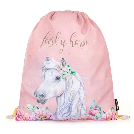 Iskolatáska szett OXY Premium Light 3 részes Horse romantic tolltartóval és tornazsákkal