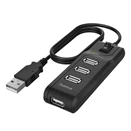 Kábel elosztó HAMA USB 2.0 + 4xUSB 2.0 kapcsolós fekete