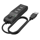 Kábel elosztó HAMA USB 2.0 + 4xUSB 2.0 kapcsolós fekete