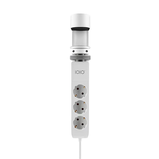 Kábel hosszabbító IOIO asztalhoz rögzíthető 3 aljzat 1,5m, 2xUSB-A, 1xUSB-C fehér