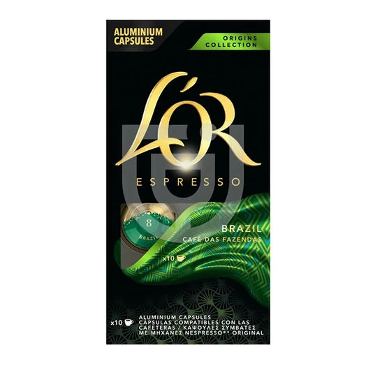 Kávékapszula L`OR Brasil Nespresso kompatibilis 10 kapszula/doboz