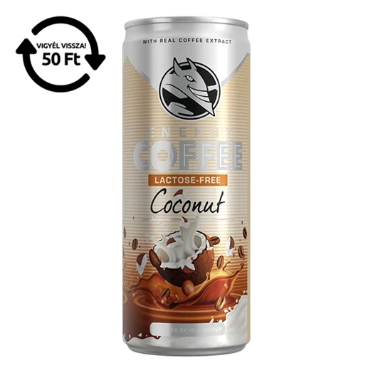 Kávés tej HELL Energy Coffee Coconut Latte laktózmentes 250ml DRS