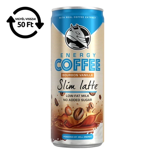 Kávés tej HELL Energy Coffee Slim Latte 250ml DRS