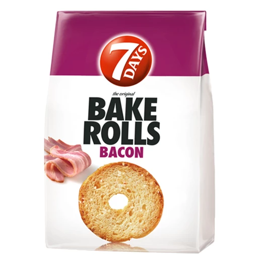 Kétszersült kenyérkarika TUC Bake Rolls bacon 80g