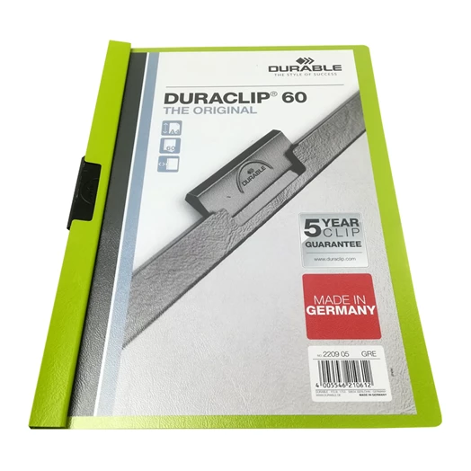 Klipmappa DURABLE Duraclip A/4 60 lapig zöld