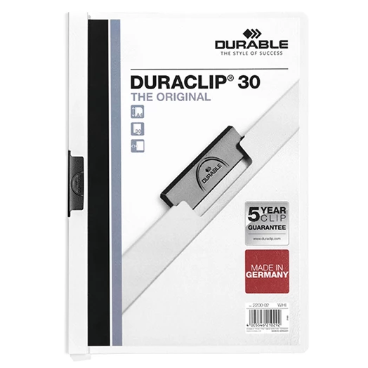 Klipmappa DURABLE Duraclip A/4 30 lapig fehér