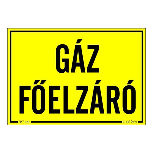 Matrica Gáz főelzáró 11,5 x 16,5 cm "K"