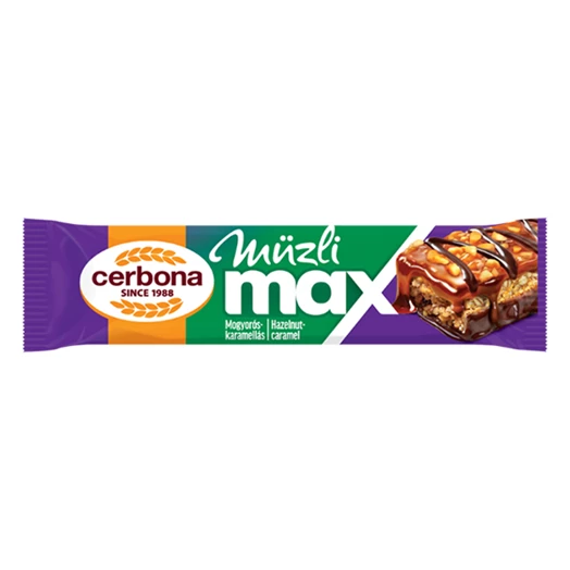 Müzliszelet CERBONA MAX mogyorós - karamella 30g