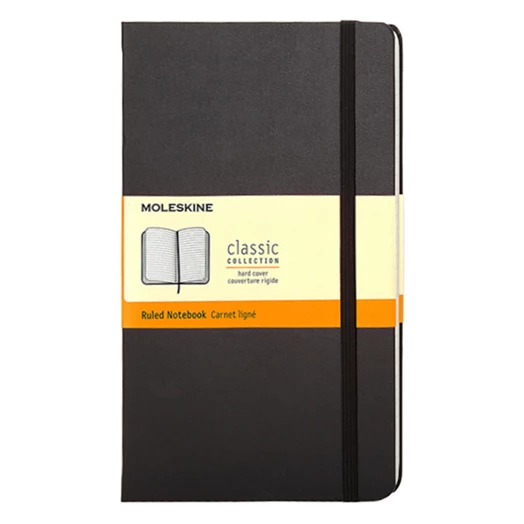 Notesz MOLESKINE MM710 "P" vonalas kemény fedeles fekete