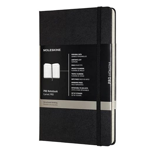 Notesz MOLESKINE Professional "L" keményfedeles fekete