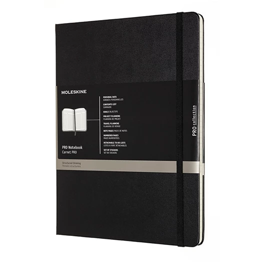 Notesz MOLESKINE Professional "XL" kemény fedeles fekete