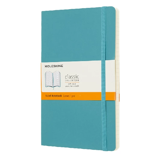 Notesz MOLESKINE QP616B35 "L" vonalas puha fedeles hamukék