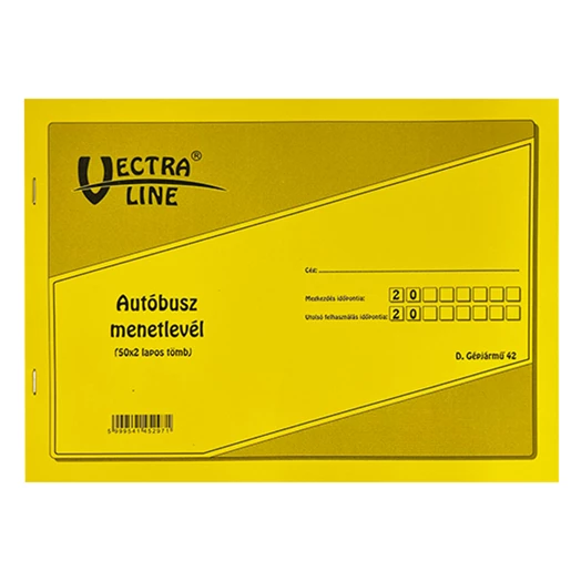 Nyomtatvány autóbusz menetlevél VECTRA-LINE A/4 50x2