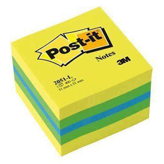 Öntapadós jegyzettömb 3M Post-it LP2051L 51x51mm mini kocka lime 400 lap